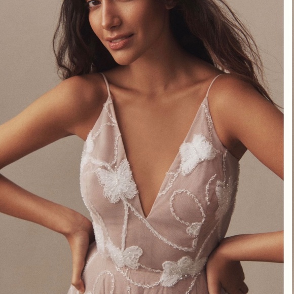 Helsi Josephine Sleeveless V-Neck Formal Maxi Dress 3-D Beaded NWT, Size S - Picture 2 of 6